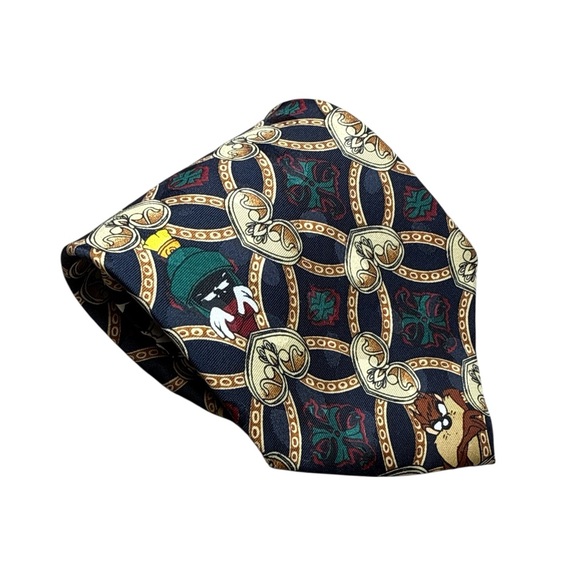 Looney Tunes Mania Other - Looney Tunes Mania Vintage Blue Gold Chain1995 Novelty Neck Tie